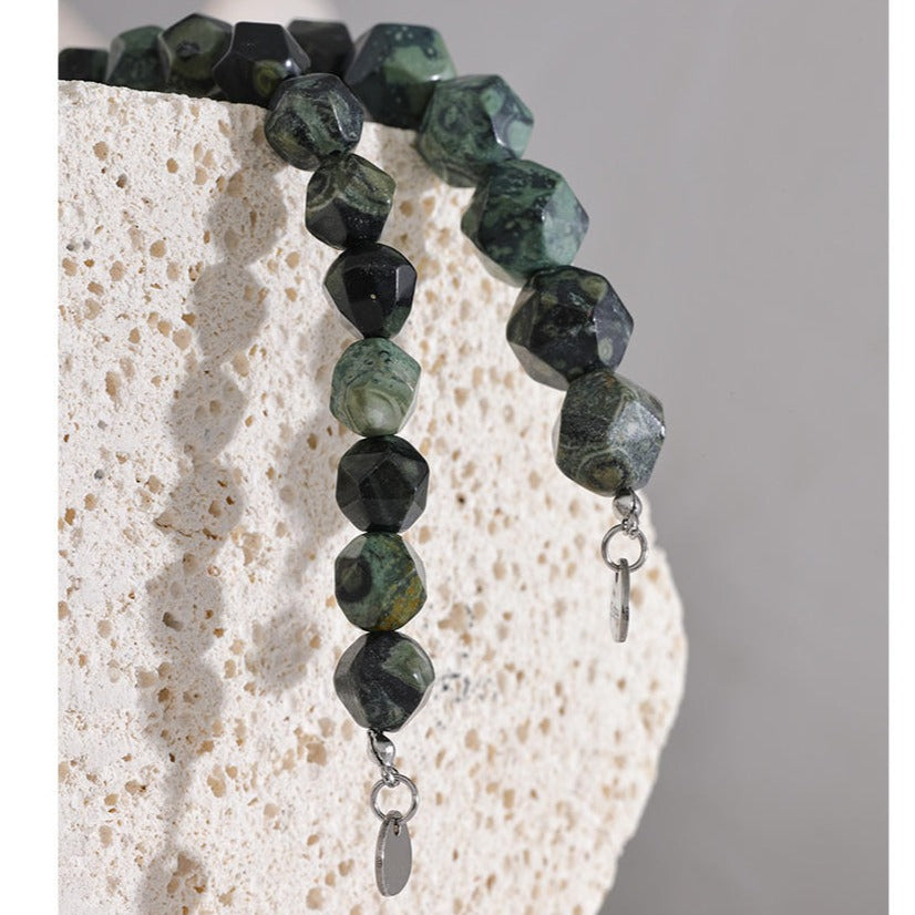 Malachite Facetted Bracelet for Change and Transformation