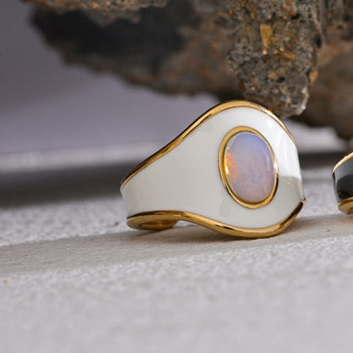 Gia Enamel Ring with Opal Stone