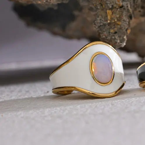 Gia Enamel Ring with Opal Stone Yiwu Jinyou VIMI