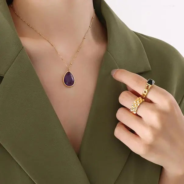 Amethyst Pendant Necklace for Healing & Growth Yiwu Shanmei Jane