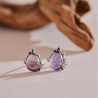 Amethyst / Aquamarine Earrings in S925 Silver  by Raw Spiritual