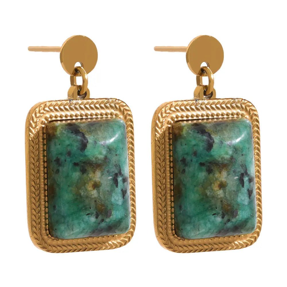 African Turquoise Earrings for Luck & Spiritual Growth Yiwu Landy Jewelry Summer WU