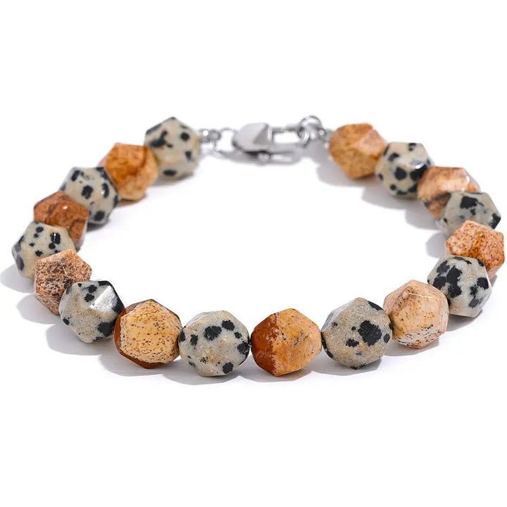 Picture Jasper & Dalmation Jasper Bracelet for Stability & Grounding Yiwu Shanmei Jane