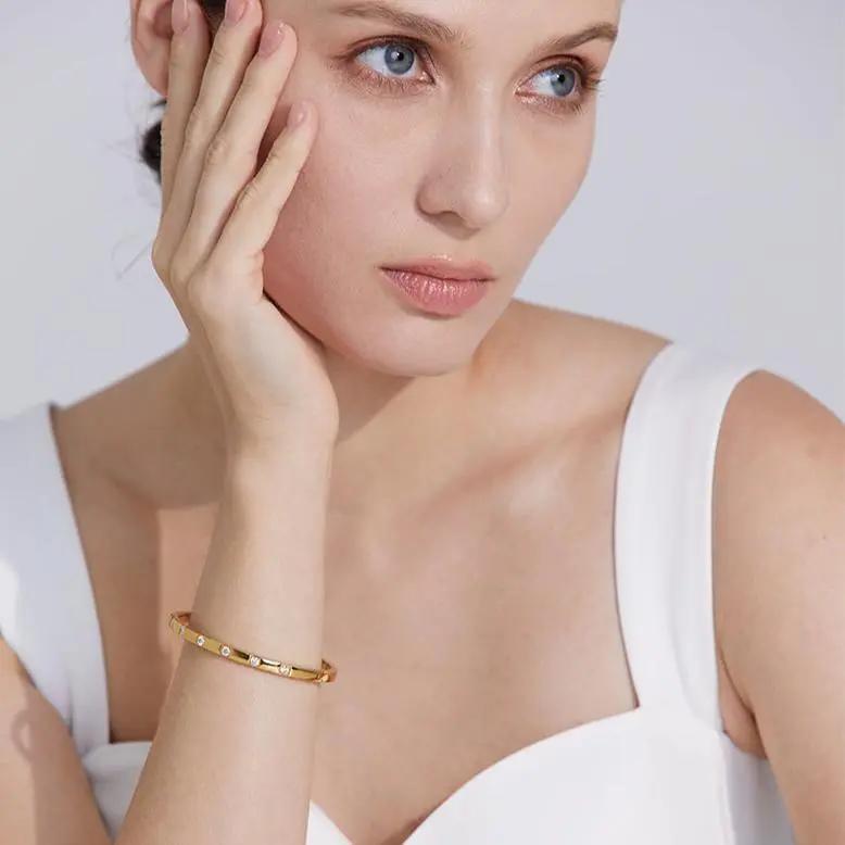 Carrie Zircon Bangle  by Raw Spiritual