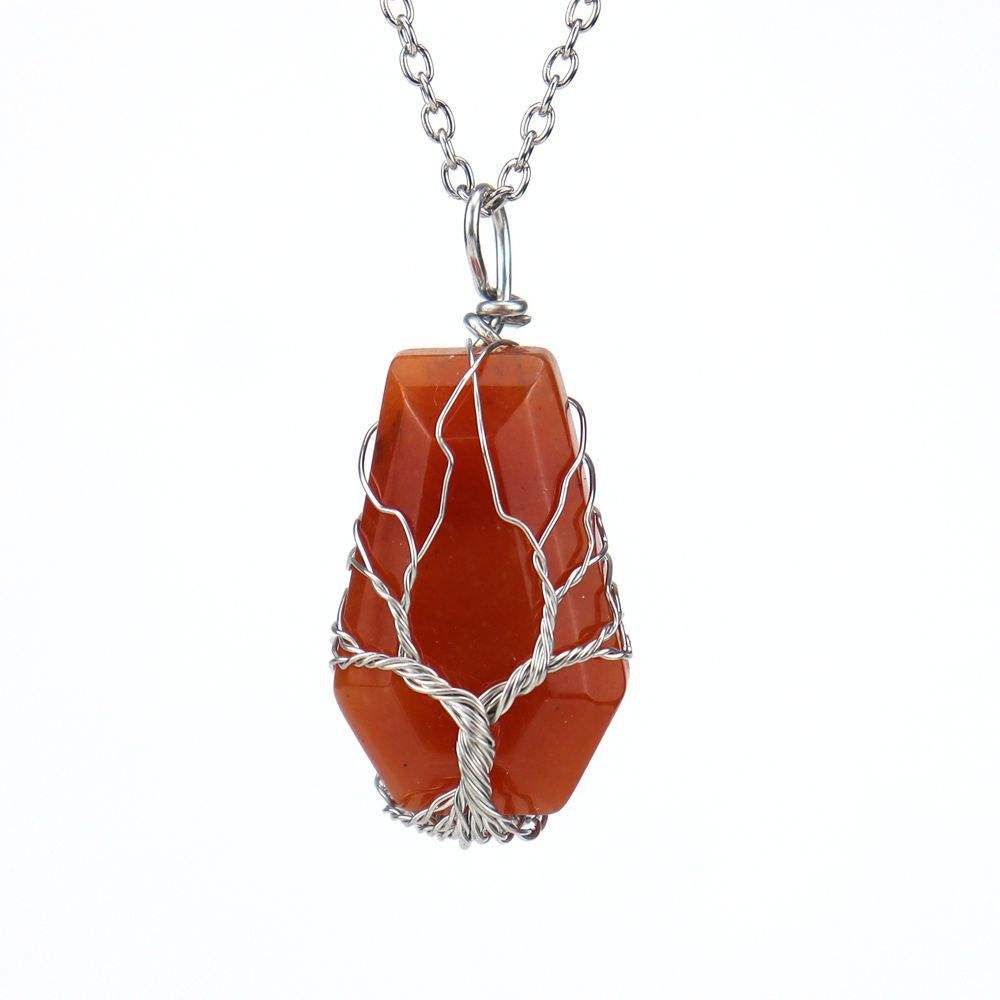 Red Carnelian Pendant Necklace for Passion & Relationships