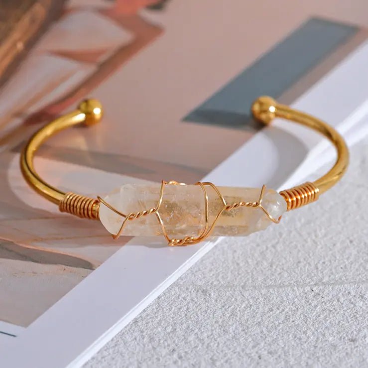 Citrine Cuff Bangle For Wealth & Prosperity Yiwu Shanmei Jane