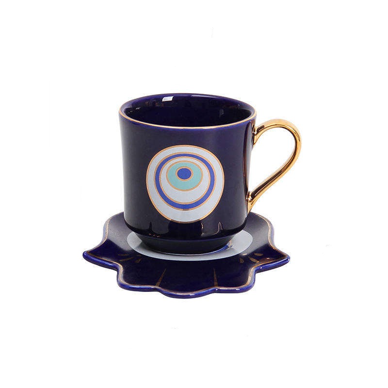 Turkish Evil Eye “Nazar” Blue Cup & Dish Set for Protection