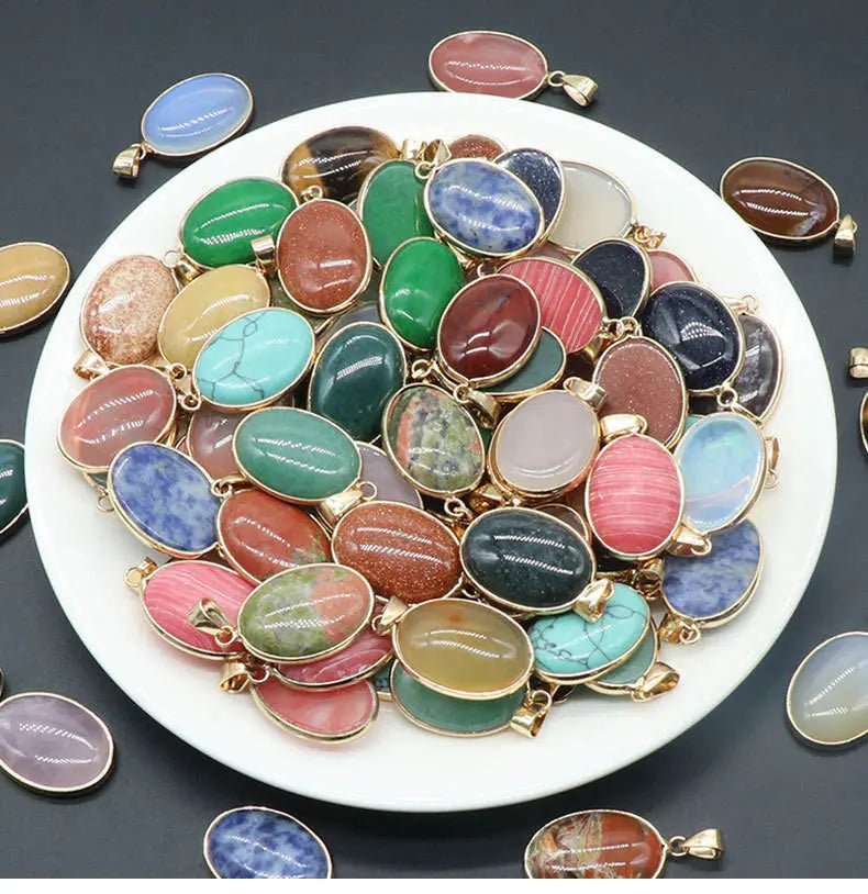 White Agate (Aqeek) Pendant Necklace for Growth, Prosperity, Harmony Yiwu Shanmei Jane