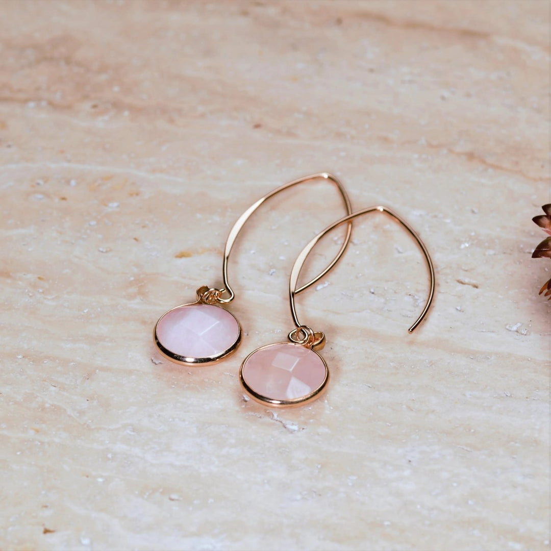 Rose Quartz Earrings in Stainless Steel for Love & Relationships Yiwu Shanmei Jane