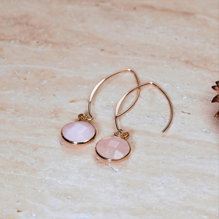Rose Quartz Earrings in Stainless Steel for Love & Relationships Yiwu Shanmei Jane