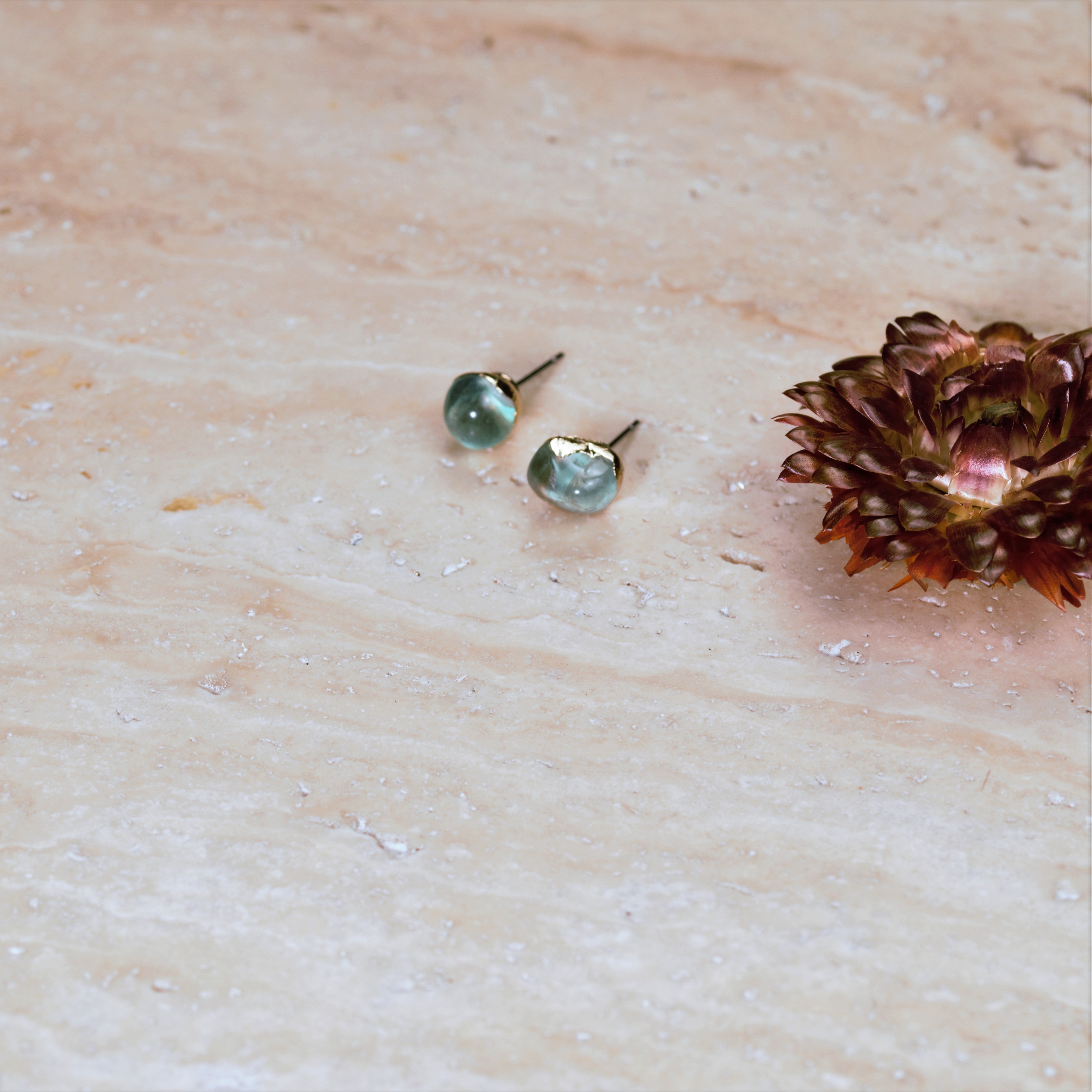Flourite Earrings in Stainless Steel for Focus & Decision Making
