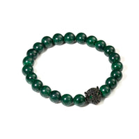 Malachite Bracelet with Leopard Charm for Change and Transformation Yiwu Shanmei Jane
