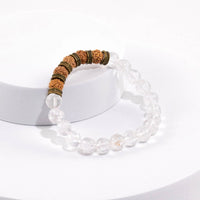 Rudraksha & Clear Quartz (Sphatik) bracelet for Clarity & Protection Yiwu Shanmei Jane