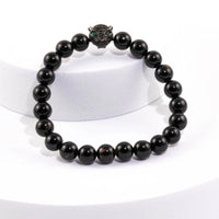 Shungite Bracelet with Leopard Charm for Neutralization & Detox Yiwu Shanmei Jane
