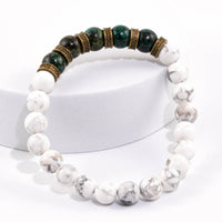 Howlite & African Turquoise Bracelet for Knowledge & Spiritual Growth Yiwu Shanmei Jane
