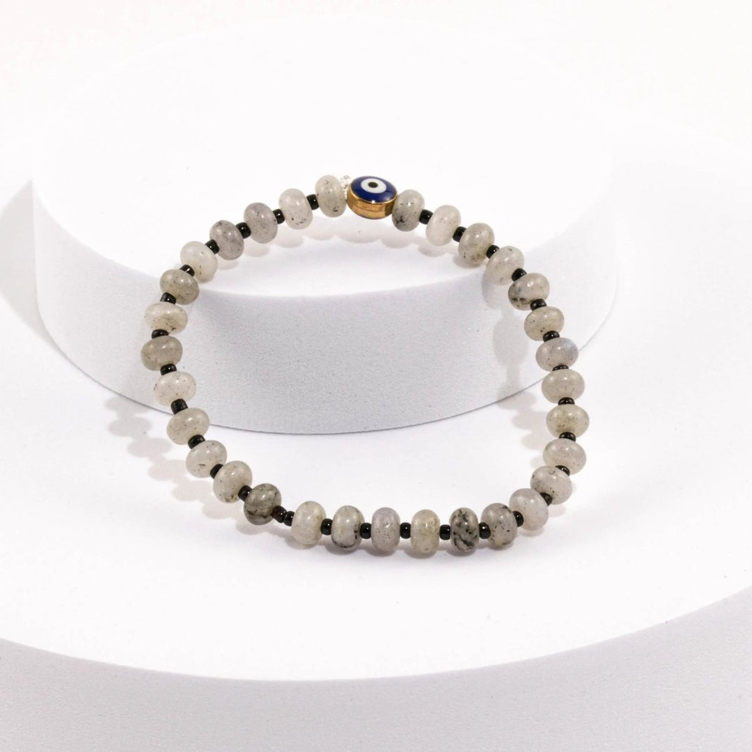 Labradorite Bracelet with Evil Eye for Transformation & Spiritual growth Yiwu Shanmei Jane