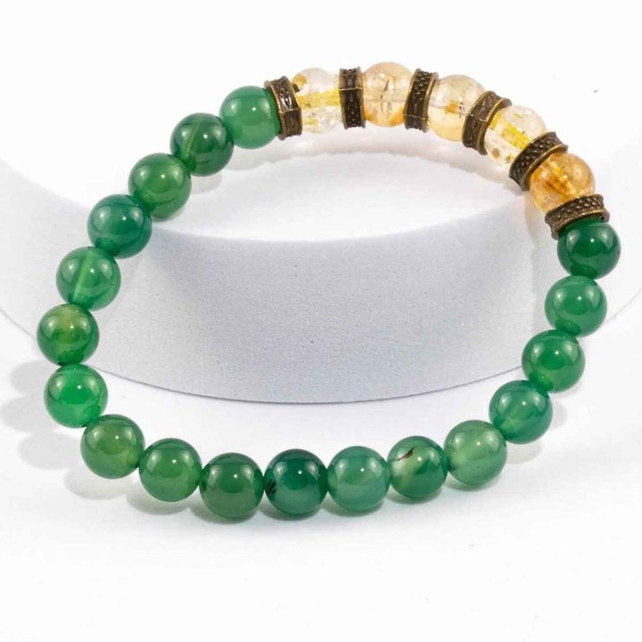 Green Aventurine & Citrine Bracelet for Luck, Abundance & Prosperity