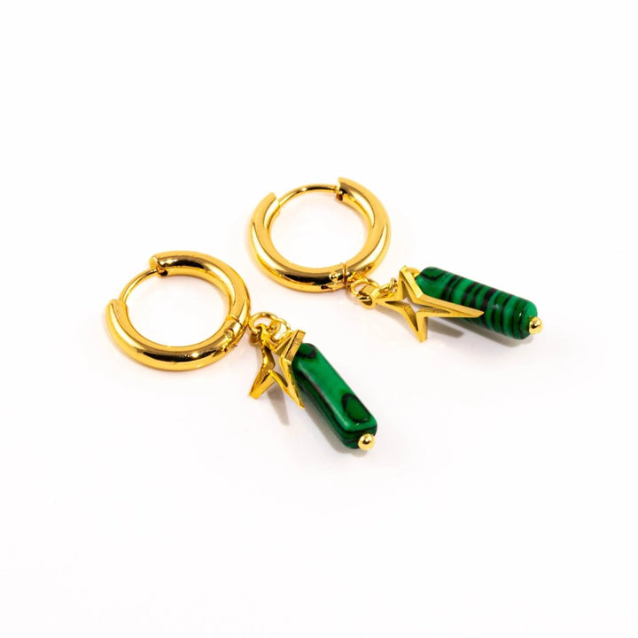Malachite Earrings in 18K Stainless Steel  Change & Transformation Yiwu Shanmei Jane