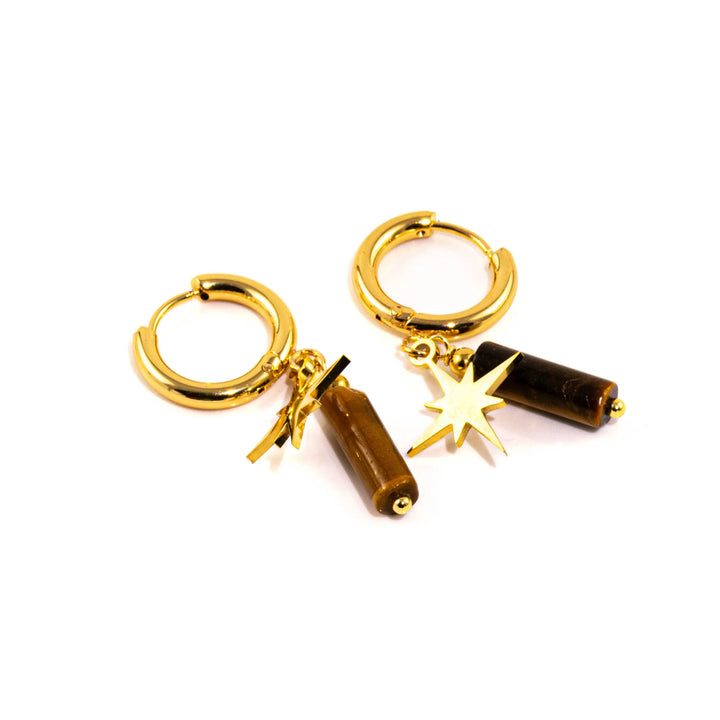 Tiger Eye Earrings in Stainless Steel for Protection & Confidence Yiwu Shanmei Jane