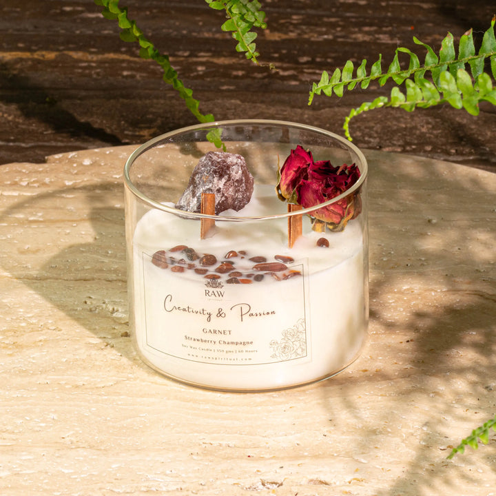 Garnet Aromatherapy Crystal Candle for Creativity & Passion Yiwu Yi Sheng Nathan Wu