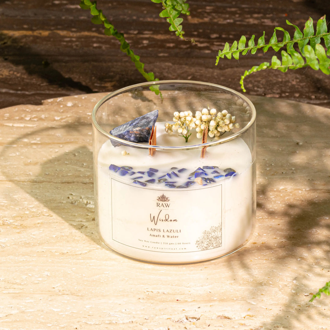Lapis Lazuli Aromatherapy Crystal Candle for Wisdom Yiwu Yi Sheng Nathan Wu