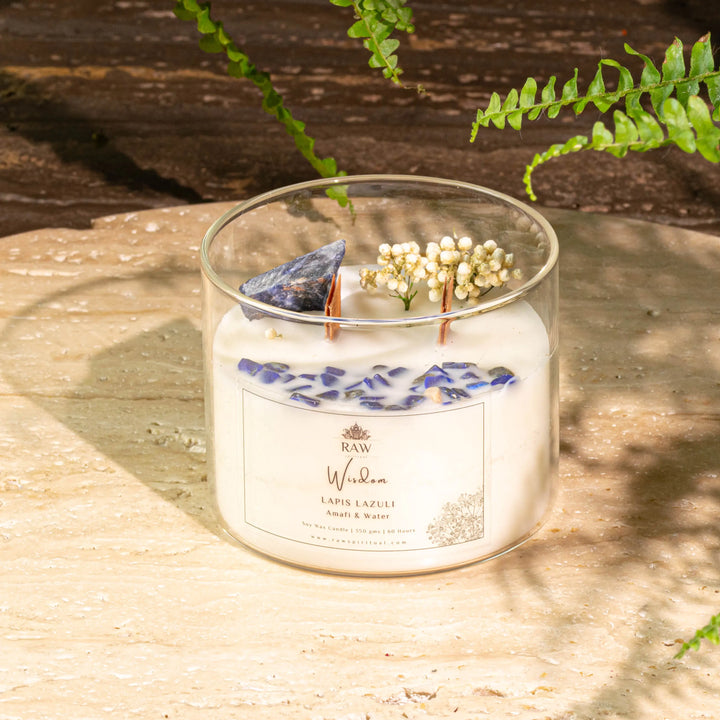 Lapis Lazuli Aromatherapy Crystal Candle for Wisdom Yiwu Yi Sheng Nathan Wu