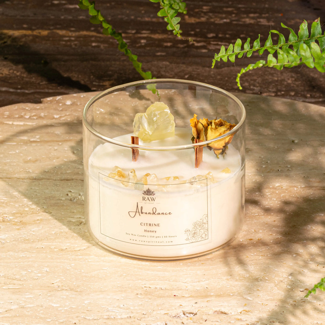 Citrine Aromatherapy Crystal Candle for Abundance Yiwu Yi Sheng Nathan Wu