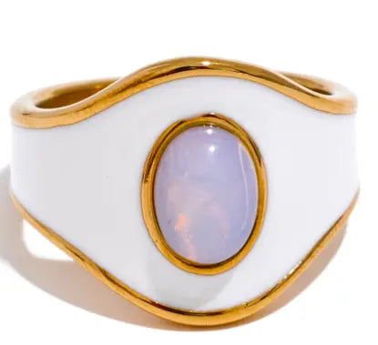 Gia Enamel Ring with Opal Stone Yiwu Jinyou VIMI
