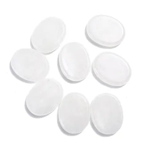 Clear Quartz (Sphatik) Worry Palm Stone - Manifestation & Clarity Yiwu Shanmei Jane