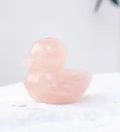 Rose Quartz Duck for Love & Relationships  by Raw Spiritual