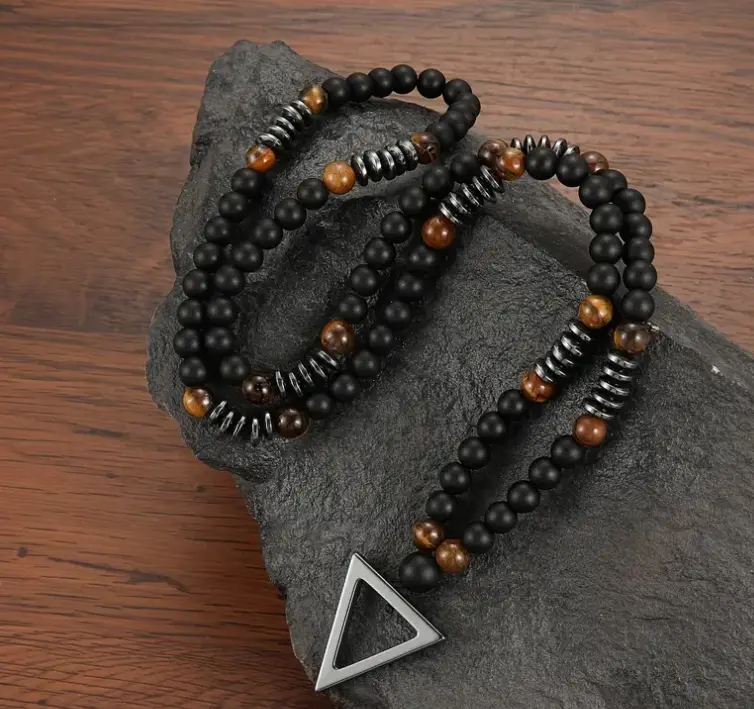 Tiger Eye, Black Agate & Hematite - Triple Protection Necklace  by Raw Spiritual