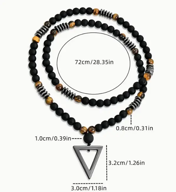 Tiger Eye, Black Agate & Hematite - Triple Protection Necklace  by Raw Spiritual