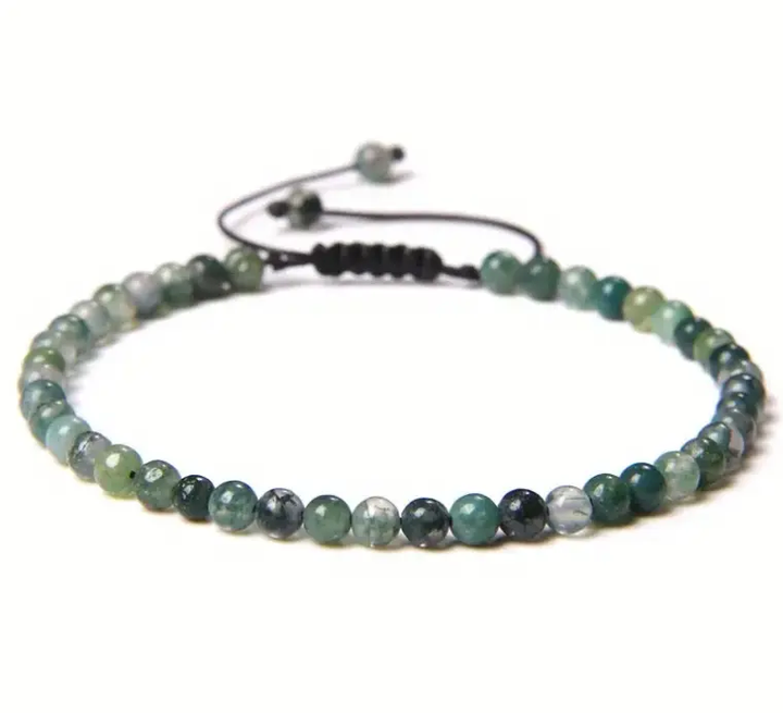 Moss Agate Thread Bracelet for Abundance & Growth  by Raw Spiritual