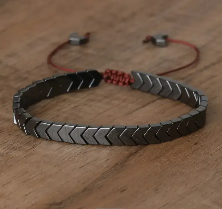 Hematite Arrowhead Thread Bracelet for Grounding  by Raw Spiritual