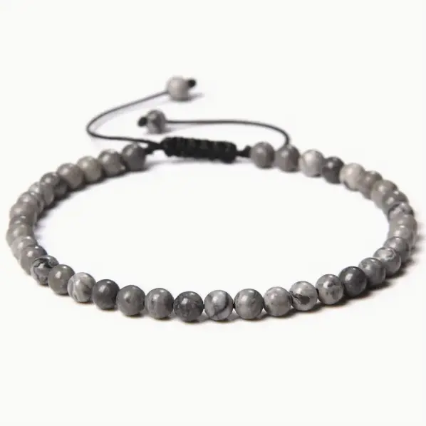 Landscape Jasper (Map Stone) Thread Bracelet for Stress Relief  by Raw Spiritual