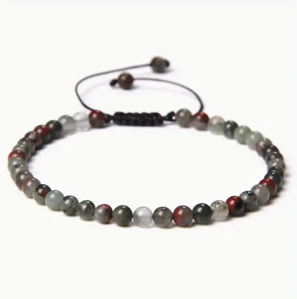 African Blood Jasper Thread Bracelet for Protection & Abundance - Raw Spiritual UAE