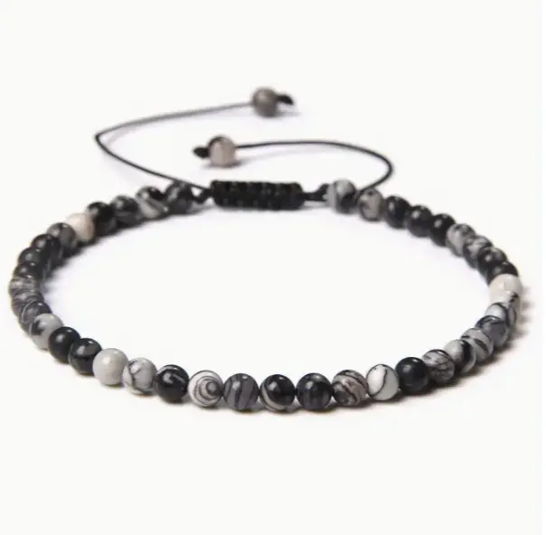 Black Jasper Thread Bracelet for Protection & Manifestation  by Raw Spiritual