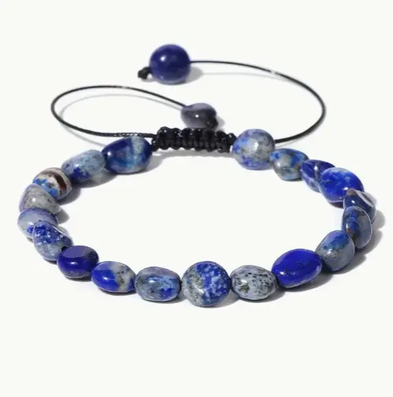 Lapis Lazuli Tumbled Stone Bracelet for Wisdom  by Raw Spiritual
