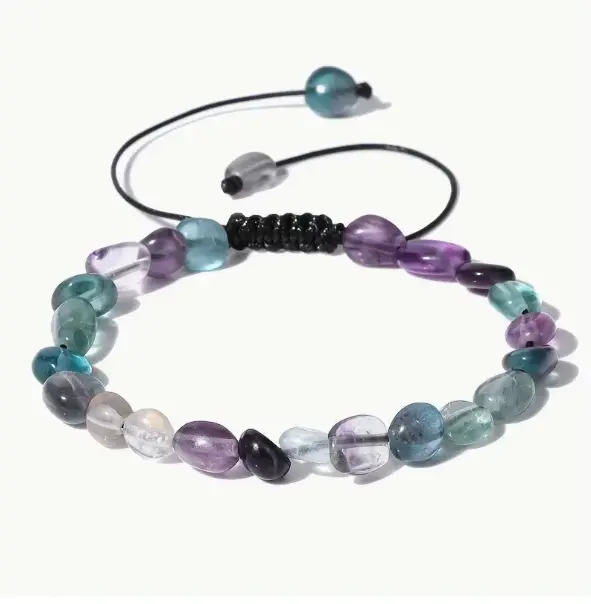 Flourite Tumbled Stone Bracelet for Focus & Decision Making  by Raw Spiritual