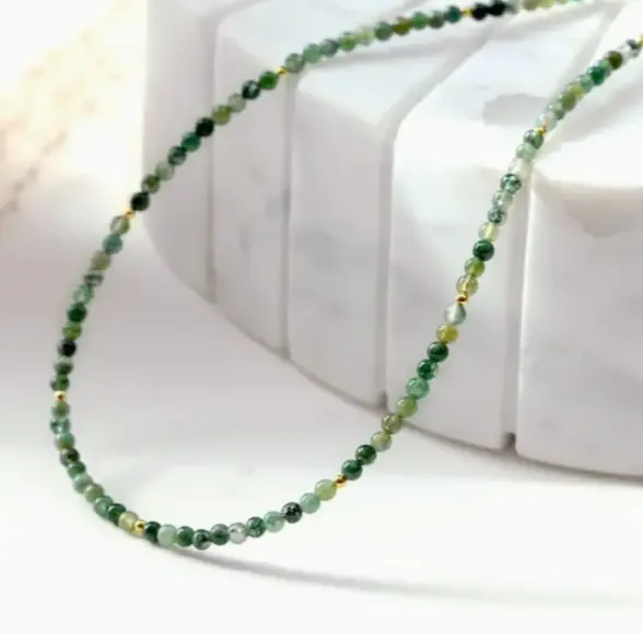 Green Agate Necklace for Growth & Prosperity  by Raw Spiritual