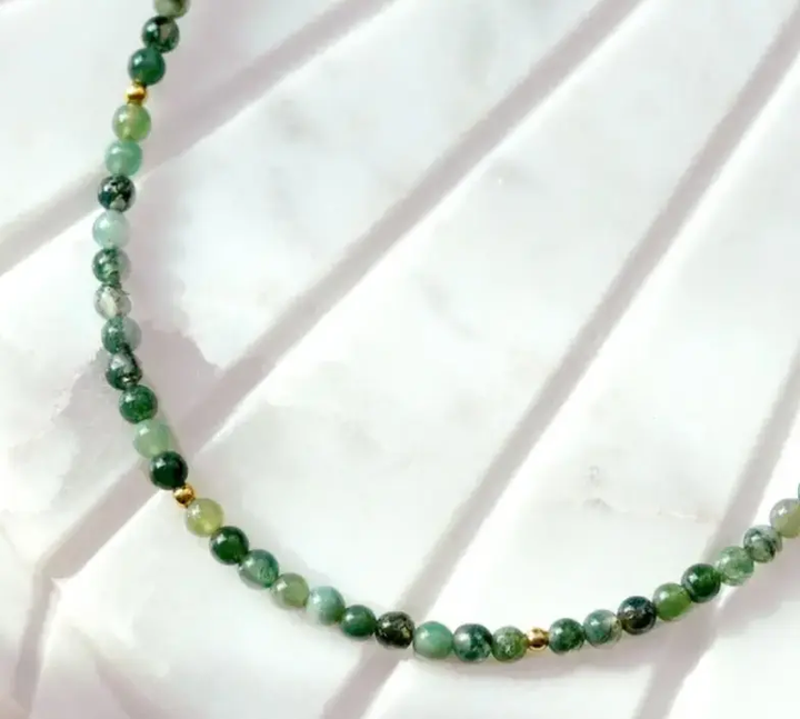 Green Agate Necklace for Growth & Prosperity  by Raw Spiritual