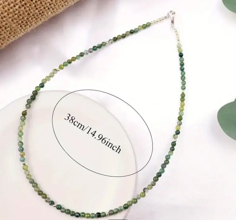 Green Agate Necklace for Growth & Prosperity  by Raw Spiritual
