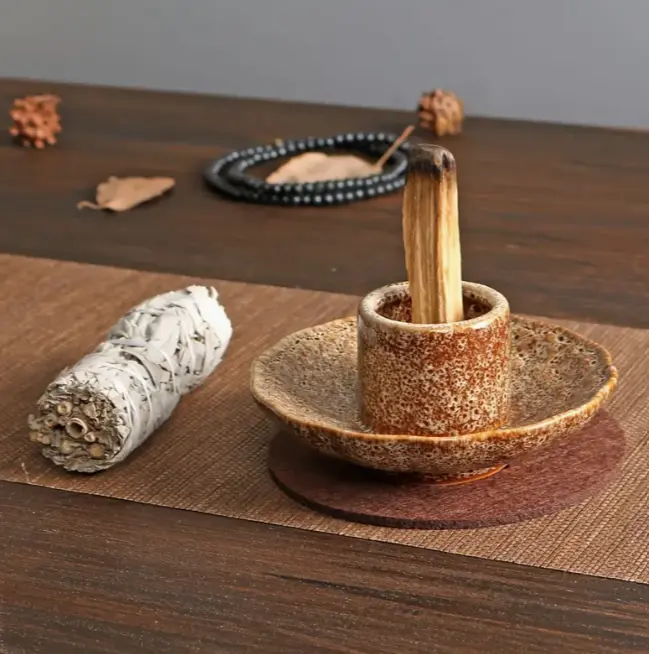 Ceramic Incense Burner  in Leopard Design  by Raw Spiritual