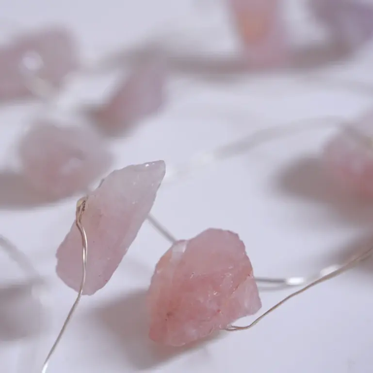 Rose Quartz String Lights for Love  by Raw Spiritual
