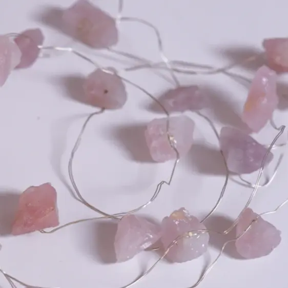 Rose Quartz String Lights for Love  by Raw Spiritual