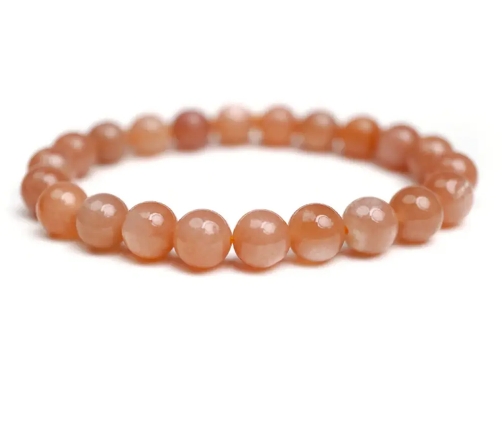 Peach Moonstone Bracelet for Serendipity & Clairvoyance  by Raw Spiritual