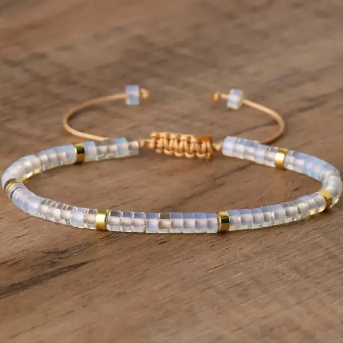 Pink Opal Braided Bracelet for Empathy  by Raw Spiritual