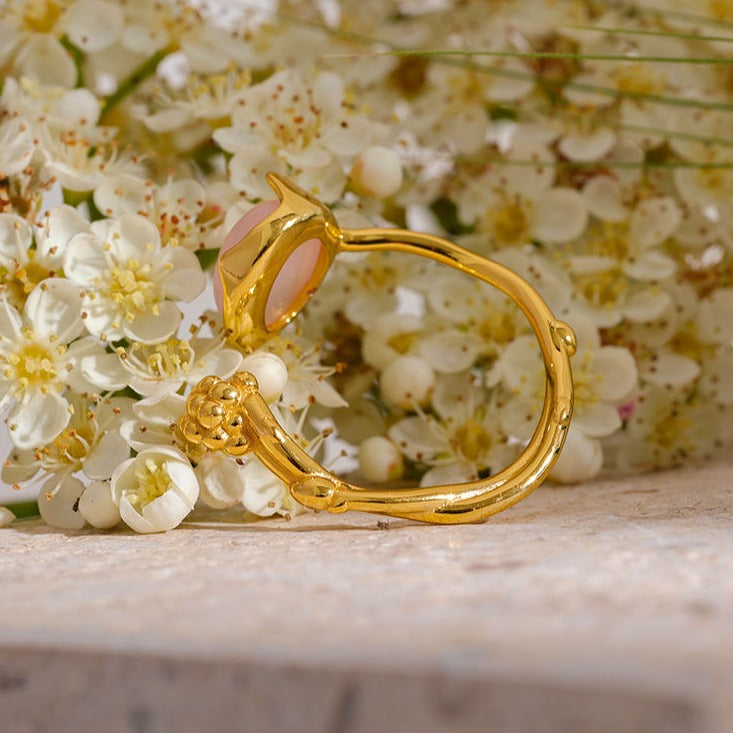 Rose Quartz S925 Silver Ring for Love & Relationships