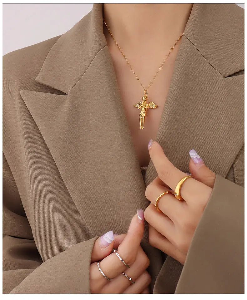 Angel Wings Pendant Necklace Yiwu Landy Jewelry Summer WU
