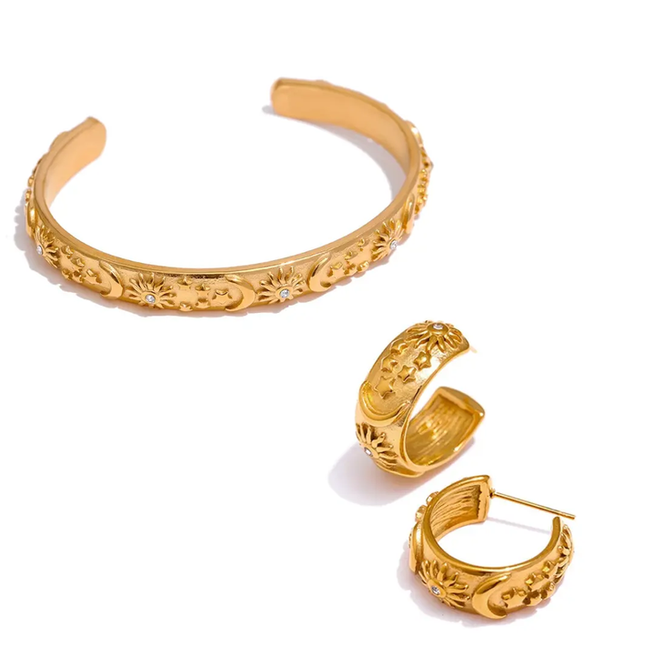 Celeste Bracelet & Earrings Set  by Raw Spiritual